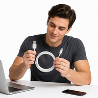 Câble de charge rapide USB-C PD 20W 3A 2m avec conducteur en cuivre pur, gaine en PVC et blindage tressé pour iPhone 15/14/13 Pro Max