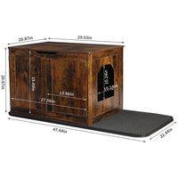 Lit de toilette pour chat à double porte en bois marron Offre Spéciale 2 en 1 maison pour animaux de compagnie grand bac à litière pour chat caché meubles pour animaux de compagnie
