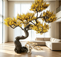 Fleur blanche de saule, glycine, plante artificielle en plastique, fleur de cerisier, décoration de centre de table pour Noël et mariage, durable
