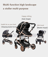 Voitures pour bébés. Poussette pour bébé avec cadre en aluminium, légère, pliage automatique, compacte, poussette légère, poussée facile