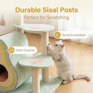 Árbol rascador para gatos todo en uno, ecológico y que ahorra espacio, con casa de sisal y estantes de escalada, en embalaje de cartón. - Product Image 6