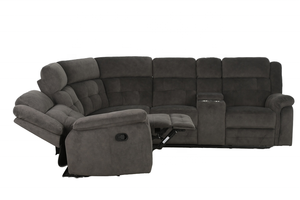 أريكة زاوية قابلة للطي يدويًا SX-81321 مع كونسول وحامل أكواب من الفولاذ المقاوم للصدأ، أريكة زاوية قماشية (مقعدين قابلين للطي يدويًا) - Product Image 5