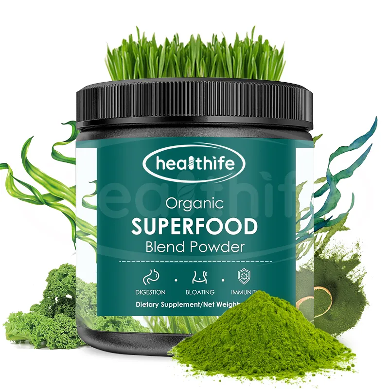 Poudre de super aliments mélangés biologiques de marque privée Focusherb, poudre de super légumes verts