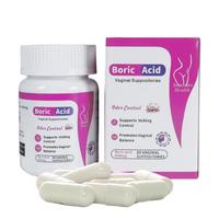 Suppositoires vaginaux à l'acide borique de marque privée, capsules de 600 mg, 30 unités |   Équilibre du pH, soulagement des démangeaisons, bien-être intime, odeur féminine