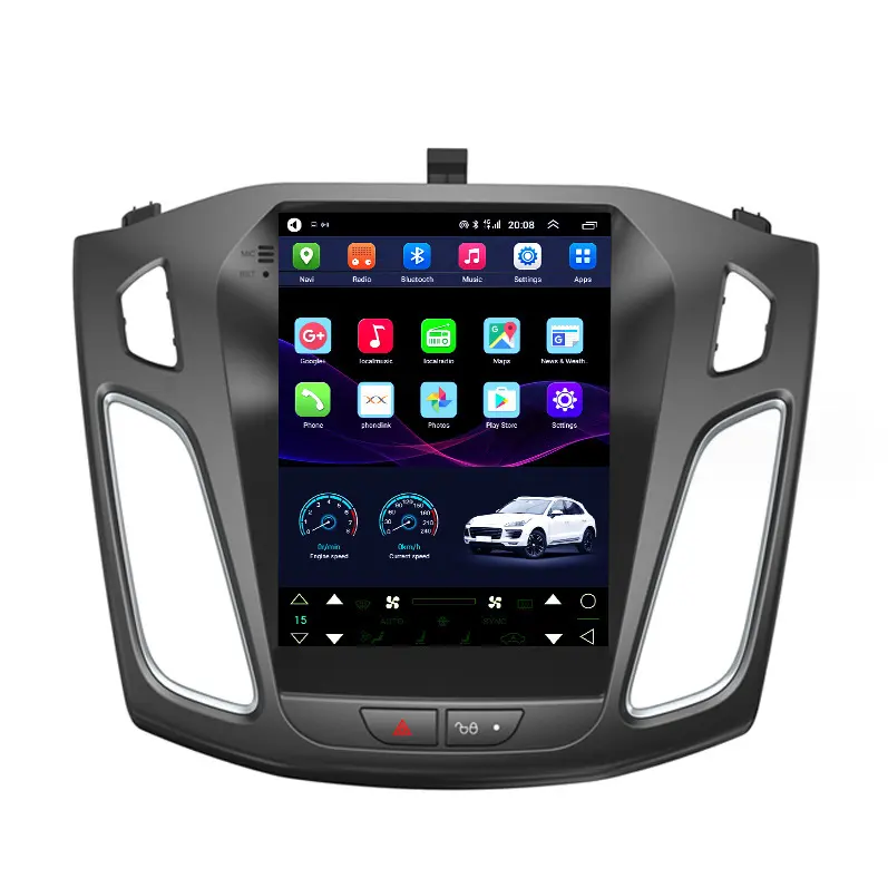 Rádio estéreo para carro com sistema Android Android de 9,7 polegadas, DVD player para Audios de Carro Tesla Style 2DIN GPS, para Ford Focus 2012-2017 MK3, montado no painel