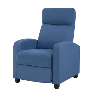 Cadeira de leitura para sala de estar, sofá individual, cadeira familiar, reclinável moderna e relaxante, relaxante, com massagem nas costas, azul