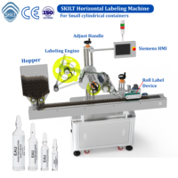 Fabricant de machines d'étiquetage horizontales de bureau à servomoteur électrique automatique de haute précision pour ampoules, flacons et tubes SKILT