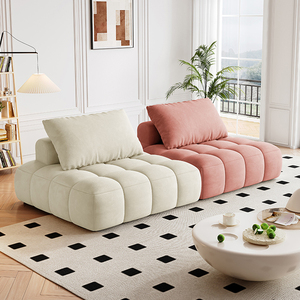 AOMISI CASA Sofá <span class=keywords><strong>Puff</strong></span> de Alta Calidad, Estilo Nórdico Crema, Tapizado en Tela, Sofá de Cuero, Conjunto de Sofás Modulares Modernos para Sala de Estar - Product Image 2