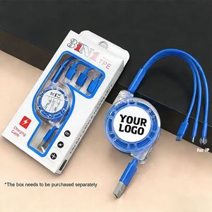 Promo Gift Wholesale Custom Logo Universal Retractable 3 in 1 <b>Multi</b> USB Fast Charging Cable Retractable USB Cable Fast <b>Charger</b> - Product Image 2
