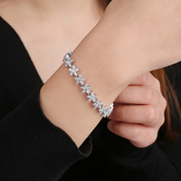 Bracelet tennis en cuivre incrusté de zircon 5A pour femmes, bijoux avec pierres CZ, accessoire de mode pour robe de soirée