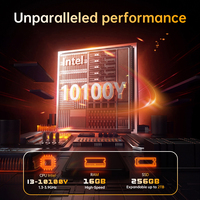 Nouvel ordinateur portable de bureau Intel Core I3-10100Y Dual, 17,6 pouces, 16 Go de RAM, 256 Go de SSD, clavier rétroéclairé, WiFi 6, US Windows 11 Home, usage professionnel