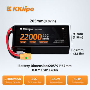 Industrielle Landwirtschaftliche Hochleistungs-LiPo-Drohnenbatterie für die Fertigungsproduktion 6S 8S 16000mAh 22000mAh, Akkus für Drohnen - Product Image 3