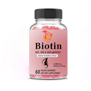 Vente en gros usine : Gommes de biotine et collagène – Produits de beauté pour la santé des cheveux, des ongles et de la peau, aide à réduire les ridules – Suppléments de biotine - Product Image 1