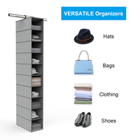 Organisateur de placard suspendu authentique à 10 niveaux, étagère de rangement suspendue pour chambre à coucher, gain de place, pliable