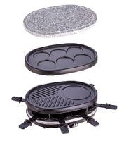 Rauchfreie PTFE Antihaft-Raclette-Grillplatte Elektrischer BBQ-Grill mit Einstellbarer Temperaturregelung Abnehmbar Ölfrei für Draußen
