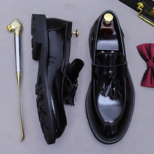 High Quality Luxury Men's Square Formal Shoes Stylish High End Oxford Patchwork Print Autumn Party <b>Leather</b> Shoes Height - Product Image 1