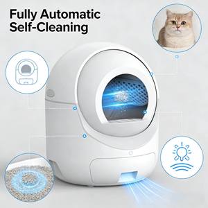 Bac à litière pour chat intelligent avec capteur automatique anti-odeurs, toilette pour animaux domestiques autonettoyante, sûre et durable pour l'intérieur, nettoyage automatique du litière - Product Image 4