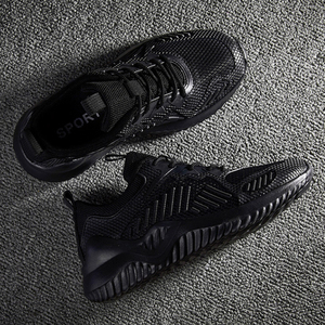 Nouvelles baskets de course en mesh noires tendance, grande taille, chaussures de sport à lacets, chaussures de tennis pour couple, hommes - Product Image 4
