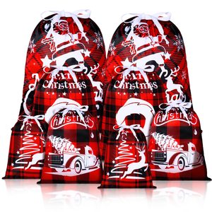 Sac en coton écologique personnalisé de haute qualité pour Noël, sac promotionnel Père Noël, pochette à cordon, sac cadeau avec logo - Product Image 4