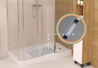 Tapis de salle de bain antidérapant éco-responsable à rayures Clean Power, en PVC, avec drainage creux, pour douche, zone humide et SPA