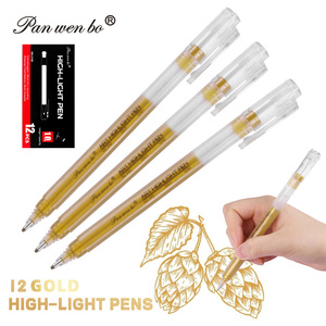 12er Pack 1mm Fine Point Gold Metallic Stifte für Schwarz papier zeichnung, Bullet Journal ing, Karten herstellung, Art Highlight Artists Drawing - Product Image 1