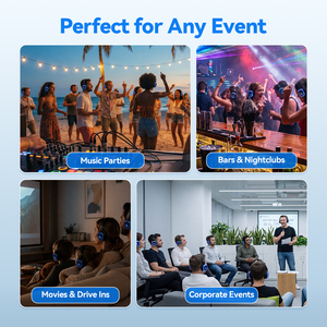 Équipement de disco silencieux sans fil 6 canaux BT avec amplification des basses, batterie 2000 mAh, portée 300 m pour mariages, festivals, fêtes sur la plage, événements scolaires, danse et fitness - Product Image 5