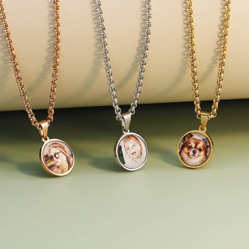 Customizable Mother's Day Gift Necklace, Printed with Personalized Image