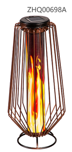 Металлические мерцающие лампы, декоративные украшения, освещение, Солнечный фонарь, мерцающее пламя и птичья клетка, домашний декор для патио - Product Image 5