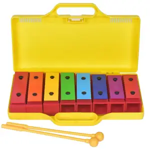 चीन आपूर्तिकर्ता थोक लकड़ी के इंद्रधनुष ब्लॉक संगीत खिलौना बेबी संगीत खिलौने 3 इन 1 पियानो कीबोर्ड बास जाइलोफोन