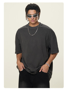 تي شيرت رجالي عصري بتصميم جديد وجودة عالية من ماركة مشهورة، فضفاض وعصري، مخصص للرياضة والاستخدام اليومي، مصنوع من القطن 100٪، مقاس كبير - Product Image 3