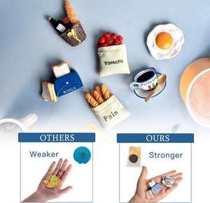 Imanes Rectangulares de Resina 3D con Forma de Comida Natural, Decoración Creativa para el Hogar, Pizarra Magnética con Adhesivo Magnético para Logotipos - Product Image 4