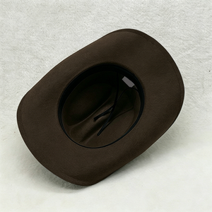 Custom Logo Unisex Wool Cowboy <b>Hat</b> With Leather <b>Band</b> Multiple Colors Available For Outdoor Use - Product Image 4