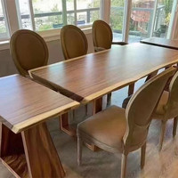 Offre Spéciale Plateau de Table en Noyer d'Amérique du Sud Massif, Forme Naturelle, Bord Brut, pour Extérieur