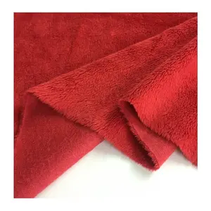 Polyester kırmızı mikro kristal süper yumuşak Minky EF Velboa peluş oyuncak ev tekstili kumaşlar