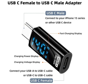 140W PD 8K Double Side <span class=keywords><strong>USB</strong></span> C Nam để <span class=keywords><strong>USB</strong></span> C nữ mở rộng truyền dữ liệu 40gbps và Power Charge Adapter - Product Image 2