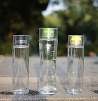 Bouteille d'eau Tritan personnalisée avec logo, 600 ml, qualité alimentaire, sans BPA, transparente, à boire directement, réutilisable, avec bouchon à vis en silicone, pour la gym
