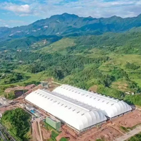 Estructura de Acero con Techo de Membrana Tensada para Edificios, Cobertizo para Estacionamiento al Aire Libre, Cancha de Baloncesto, Cubierta para Cancha de Tenis Escolar, Parasol