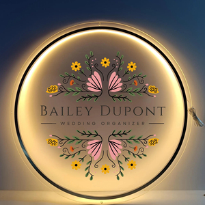 Tùy chỉnh 3D Backlit Vòng Acrylic Light Up signage Nail Salon dấu hiệu văn phòng tùy chỉnh Backlit Acrylic dấu hiệu - Product Image 2