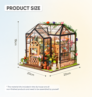 Kit de serre miniature DIY 2025 Jenny's Flower House avec lumière LED, bois, métal, plastique, papier, jouet, cadeau, échelle 1:32