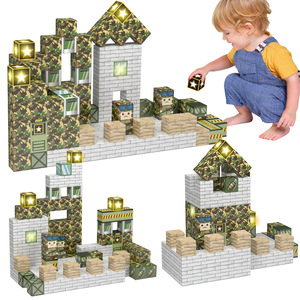 132 Uds bloques de construcción magnéticos construir el mundo conjunto militar de construcción niños niñas apilador educativo apilamiento DIY juguetes para niños - Product Image 3