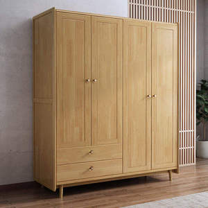<span class=keywords><strong>Armoire</strong></span> autoportante BKS BO-751 en bois massif à 5 portes, 2 mètres <span class=keywords><strong>de</strong></span> <span class=keywords><strong>large</strong></span>, avec portes Shaker modernes écologiques et éclairage à induction durable pour vêtements - Product Image 3