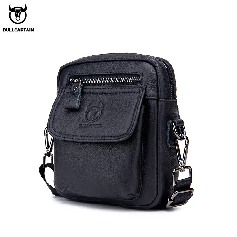 BULLCAPTAIN leather men's bag casual fashion shoulder messenger bag travel small back package difference bag