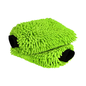 Gant de lavage de voiture en microfibre verte Brosse en chenille de qualité supérieure sans rayures et non pelucheuse pour lavage de voiture - Product Image 1