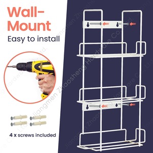 <b>Wall</b> Mounted 3 Tier Glove Box Organizer Metal <b>Hanging</b> Medical Kit <b>Storage</b> Rack Rectangle White - Product Image 4