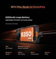Téléphone ultra-robuste DOOGEE Fire 3, écran LCD HD+ 5,5 pouces, Android 16, processeur octa-core, batterie 8350 mAh, IP68, résistant aux chocs, LTE, GPS, appareil photo 16 MP
