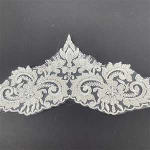 Mới đến 12cm <span class=keywords><strong>Net</strong></span> thêu đính cườm ren trang trí cho trang phục - Product Image 2