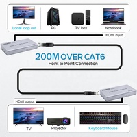 Extenseur KVM IP USB HDMI H.264 200M sur réseau Ethernet RJ45 via câble Cat5e Cat6
