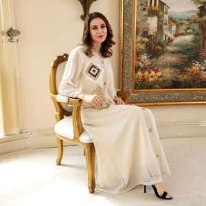 Ropa de comercio exterior islámico Dubai Abaya Falda larga Vestido túnica Mujeres musulmanas Casual Barato - Product Image 4