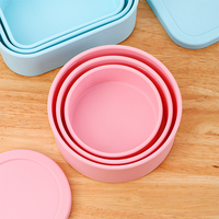 Vente en gros récipients et rangement des aliments rectangulaires 3 boîtes à lunch en silicone Bento de cuisine portable pour micro-ondes pour enfants travail camping
