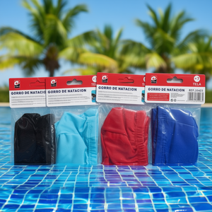 Gorro De Natacion Tela Adulto +7 Ref 31403 Color Negro Azul Rojo Celeste Paquete 24 Unidades - Product Image 2